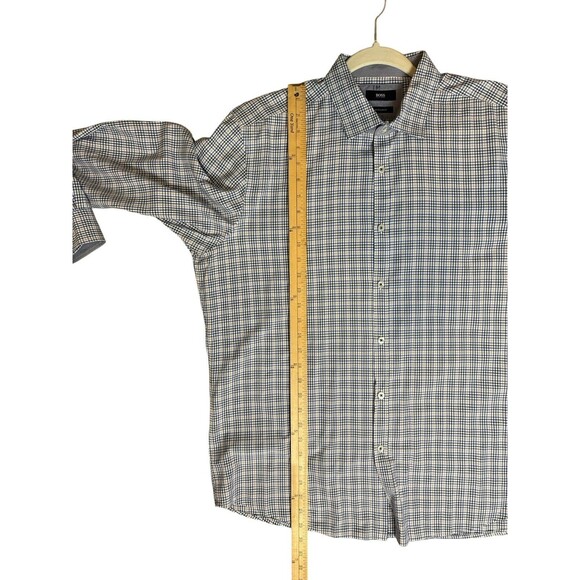 HUGO BOSS Modern Essentials Button Down Shirt Men's XL Reg Fit Blue White Check - Picture 9 of 11